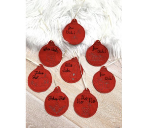 ADVENTSKALENDER 6. Dezember - 16 Anhänger Weihnachtskugeln Doodle